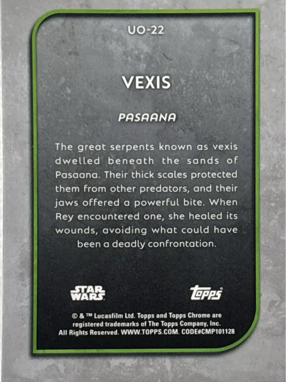 Topps Chrome Star Wars Vexis Trading Card